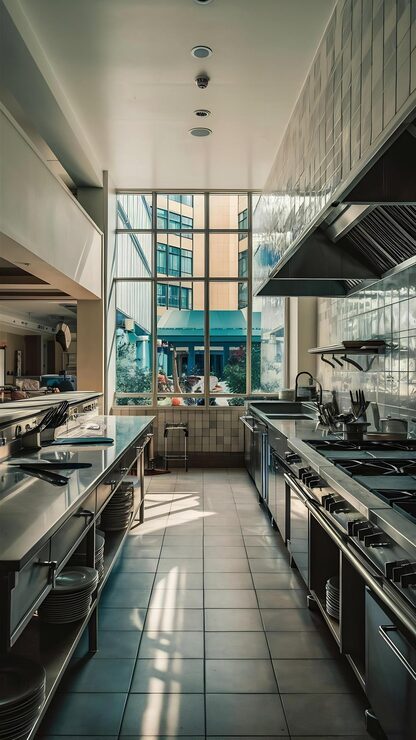restaurant kitchen layout small space UAE